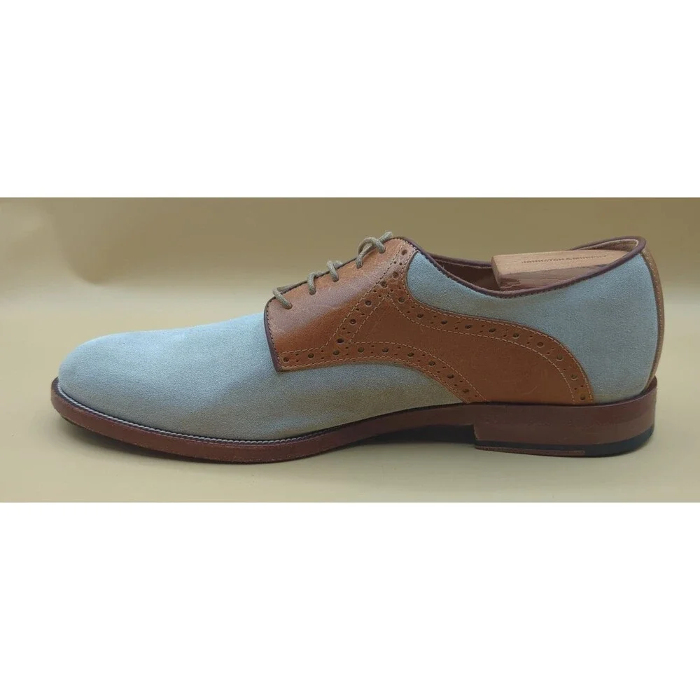 Johnston & Murphy Saddle Oxfords Men's Sz 11 Brown Leather/Cream Nubuck Suede